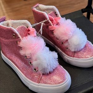 Pink Glitter Hightop Sneakers size 11C